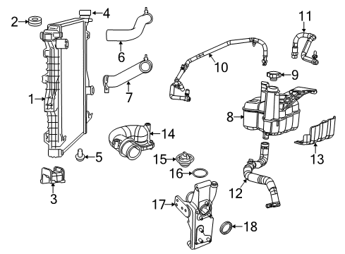 2017 Ram 2500 Radiator & Components Bottle-COOLANT Recovery Diagram for 68166475AD