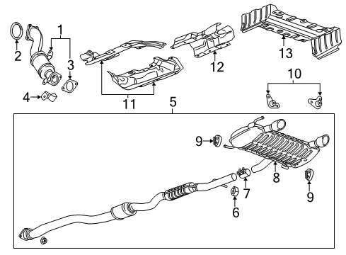 2019 Cadillac ATS Exhaust Components Muffler & Pipe Diagram for 19420279