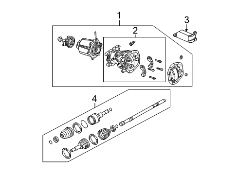 2007 Ford Escape Axle & Differential - Rear Differential Assembly Diagram for 3L8Z-4N101-AA