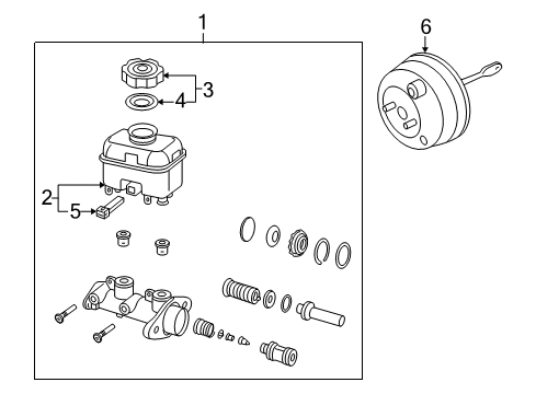 2006 Pontiac GTO Dash Panel Components Master Cylinder Diagram for 92121736