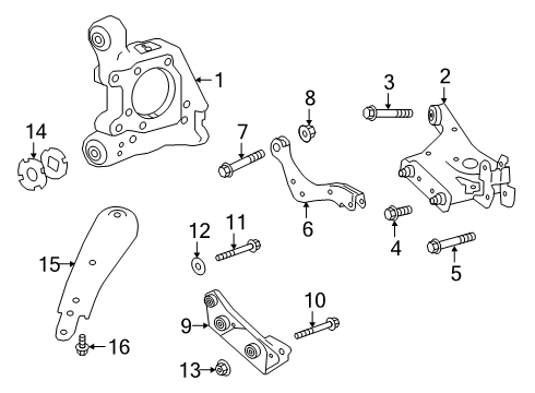 2021 INFINITI QX50 Rear Suspension Components, Lower Control Arm, Upper Control Arm, Ride Control, Stabilizer Bar Rear Suspension Rear Left Lower Link Complete Diagram for 551B1-5NA0B