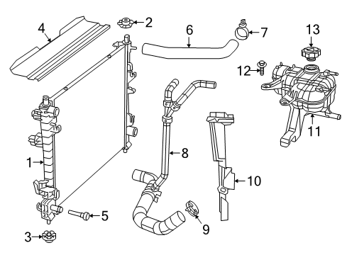 2019 Dodge Durango Radiator & Components Engine Cooling Radiator Diagram for 68244086AA