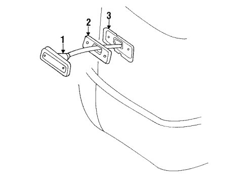 1992 Dodge B350 Side Marker Lamps Lamp REFL & S/MARKER R Diagram for 4163110