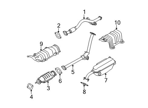 2011 Hyundai Accent Exhaust Components Catalytic Converter Assembly Diagram for 28950-26810