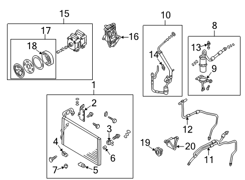 2002 Nissan Quest Air Conditioner Repair Set Magnet Diagram for 92670-7B000