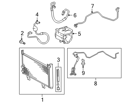 2009 Toyota Camry Switches & Sensors Condenser Assembly Mount Bolt Diagram for 90080-10106