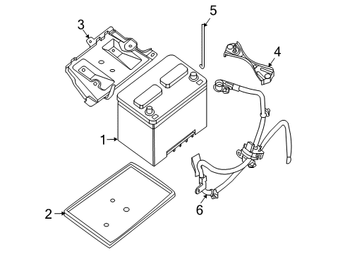 2007 Nissan Altima Battery Rod-Battery Fix Diagram for 24425-30R00