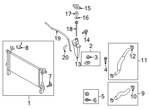 2012 Hyundai Genesis Coupe Radiator & Components Radiator Assy Diagram for 25310-2M320