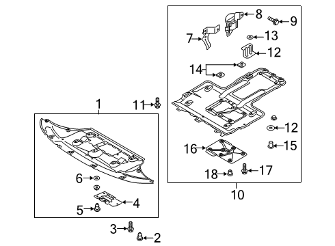 2019 Kia K900 Splash Shields Bolt Diagram for 11274-06207-K