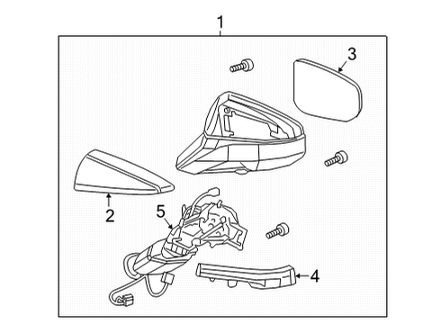 2020 Lexus UX200 Mirrors Mirror Assembly Outer R Diagram for 87910-76290-B0