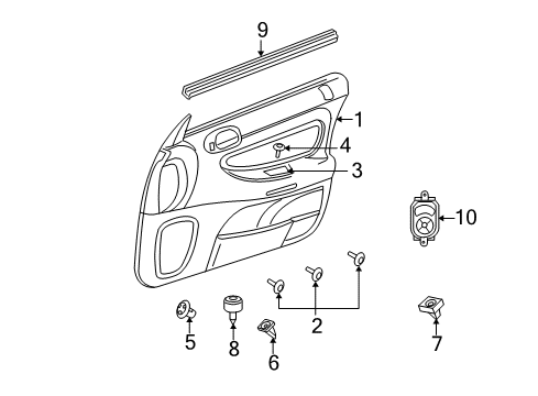 2002 Dodge Stratus Interior Trim - Front Door WEATHERSTRIP-Front Door Belt Diagram for 5056221AA