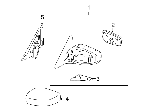 2013 Infiniti G37 Outside Mirrors Mirror Assembly-Door, LH Diagram for 96302-JK61B