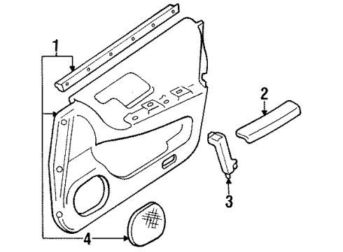 1992 Infiniti Q45 Interior Trim - Front Door Front Door Armrest, Right Diagram for 80940-71U11