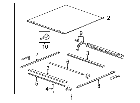 2011 Chevrolet Silverado 1500 Exterior Trim - Pick Up Box Tonneau Cover Diagram for 23129002