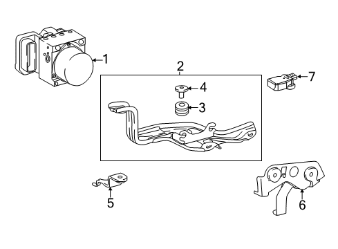 2020 Lexus LS500 ABS Components Bracket Assembly, Brake Diagram for 44590-50090