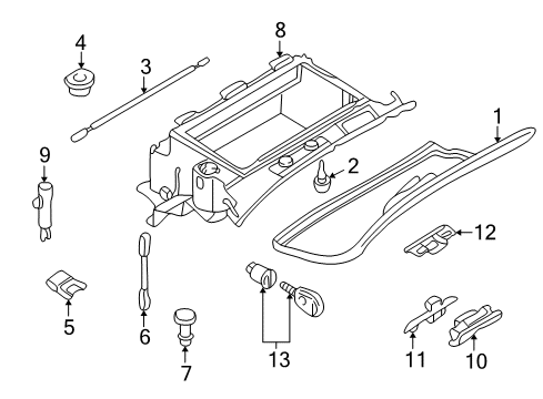 2004 BMW 330xi Glove Box Bush Diagram for 51168214378