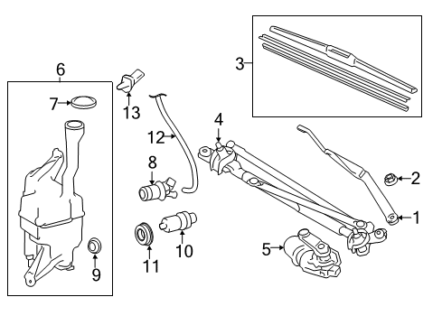 2014 Toyota Camry Wiper & Washer Components Washer Hose Diagram for 85374-06160