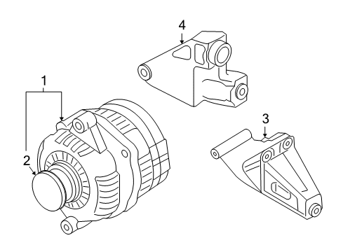 2009 Chevrolet Aveo Alternator Pulley Diagram for 93744996