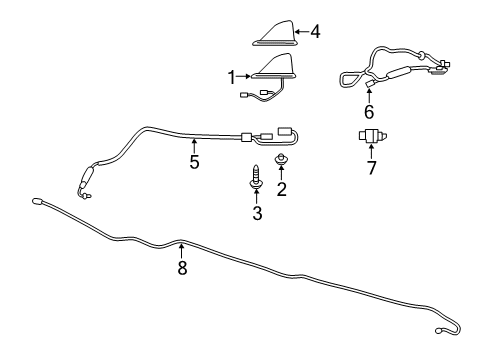 2021 INFINITI QX50 Antenna & Radio Cover-Antenna Base Diagram for 28228-6FL2A