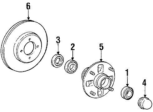 1984 Toyota Celica Brake Components Outer Bearing Diagram for 90368-19037-77