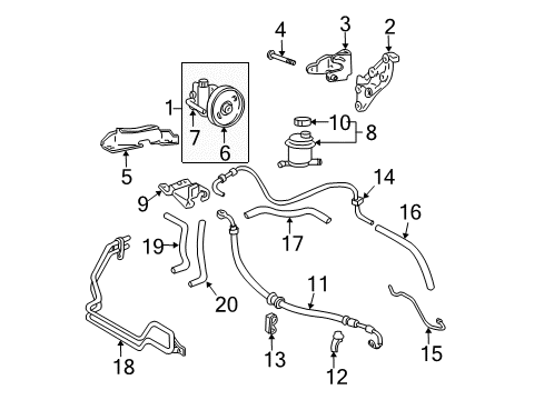 2002 Hyundai Accent P/S Pump & Hoses, Steering Gear & Linkage Tube-Return Diagram for 57522-25000
