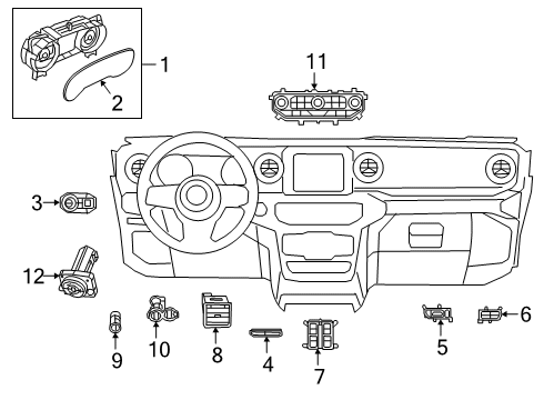 2020 Jeep Gladiator Front Door CLUSTER-INSTRUMENT PANEL Diagram for 68336280AH