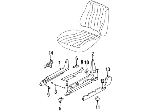 1997 Hyundai Sonata Tracks & Components Cover-Front Seat Hinge, RH Diagram for 88074-34000-AQ