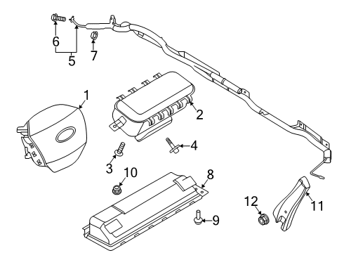 2020 Ford Explorer Air Bag Components Side Sensor Diagram for GN1Z-14B345-A