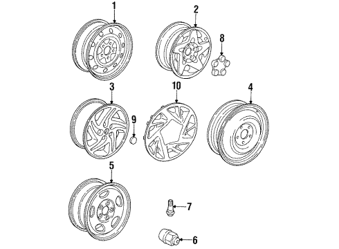 1997 Dodge Intrepid Wheels, Covers & Trim Wheels-Wheel Cover Diagram for 4755093