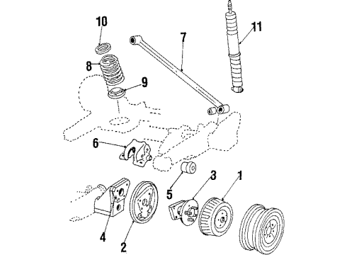 1987 Pontiac 6000 Rear Suspension Plate Asm, Rear Brake Backing Diagram for 18011567
