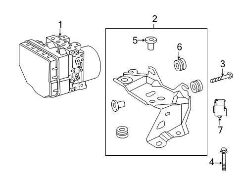 2014 Lexus ES350 ABS Components Bracket Assembly, Brake Diagram for 44590-33150