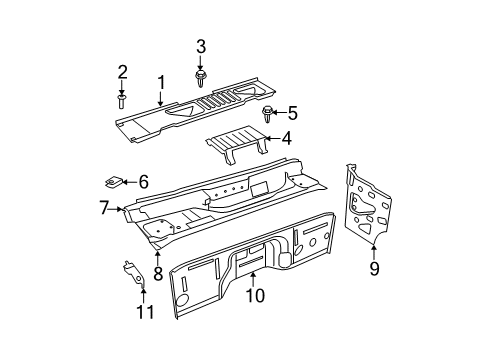 2010 Jeep Wrangler Cowl BAFFLE-A Pillar Diagram for 55397310AC
