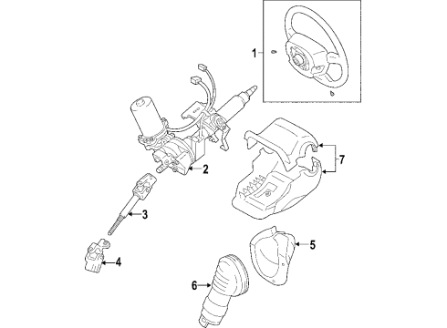 2009 Toyota Yaris Steering Column & Wheel, Steering Gear & Linkage Steering Column Diagram for 45200-52300