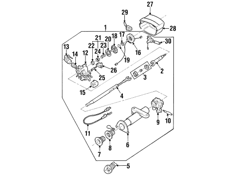 1995 Oldsmobile Achieva Steering Column, Steering Wheel Cover Asm-Steering Column Lower Trim *Red Garnet Diagram for 22586680