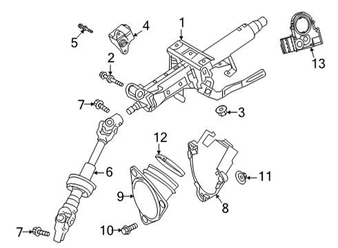 2021 Toyota Sienna Steering Column & Wheel, Steering Gear & Linkage Steering Column Diagram for 45250-08110