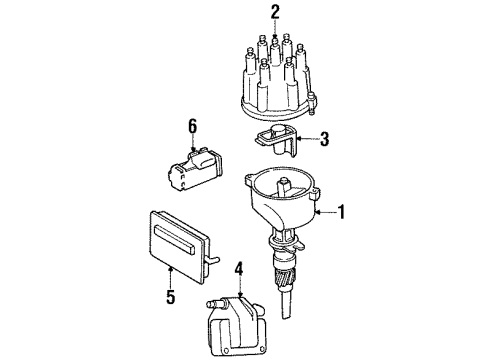 1997 Jeep Grand Cherokee Distributor Powertrain Control Module Diagram for 4886697