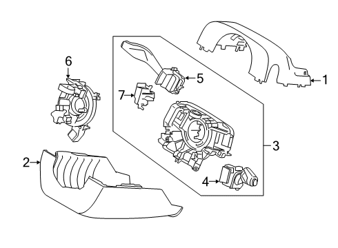 2020 Lincoln Nautilus Switches Lower Column Cover Diagram for FA1Z-3530-AF