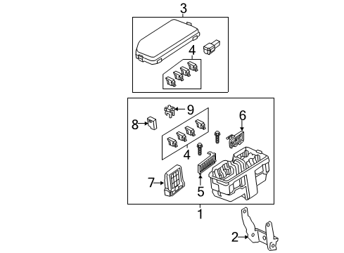 2016 Honda CR-V Fuse & Relay Bracket, Relay Box RR Diagram for 38252-T0A-A00