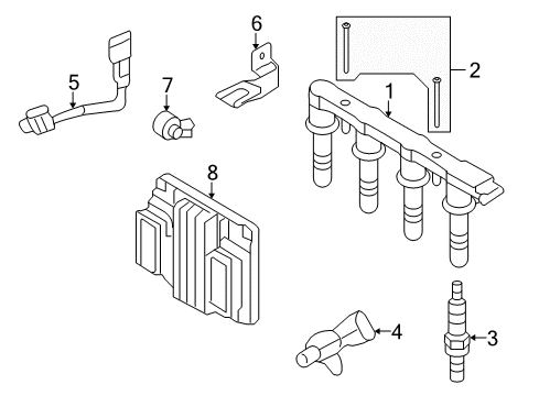 2011 Chevrolet Aveo Powertrain Control Crankshaft Sensor Bracket Diagram for 96836520