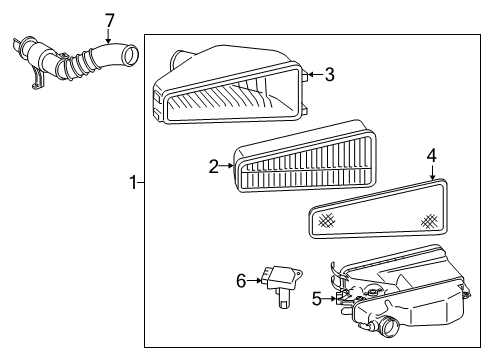 2008 Toyota Tacoma Air Intake Air Hose Diagram for 17882-0P010