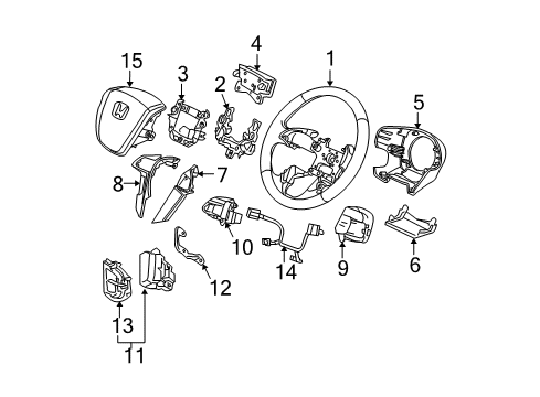 2013 Honda Pilot Steering Column & Wheel, Steering Gear & Linkage Switch Assy., Navigation Guide& HFT *NH658L* (DJ INTERIOR SILVER) Diagram for 35890-SZA-A11ZA