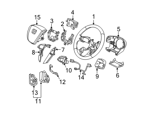 2011 Honda Pilot Steering Column & Wheel, Steering Gear & Linkage Switch Assy., Navigation Guide& HFT *NH658L* (DJ INTERIOR SILVER) Diagram for 35890-SZA-A01ZA