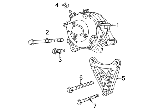 2022 Jeep Wrangler Alternator Screw-HEXAGON Head Diagram for 6512450AA