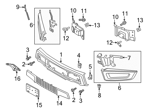 2019 Ford F-150 Front Bumper Inlet Duct Diagram for HL3Z-9901926-AA