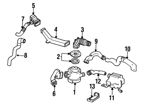 1989 Honda Prelude Air Intake Tube, RR. Branch (B) Diagram for 17253-PK2-010