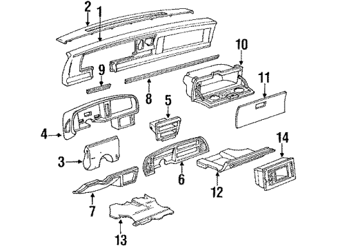 1991 Buick Reatta Instrument Panel Heater & Air Conditioner Control Assembly Reman Diagram for 16124900