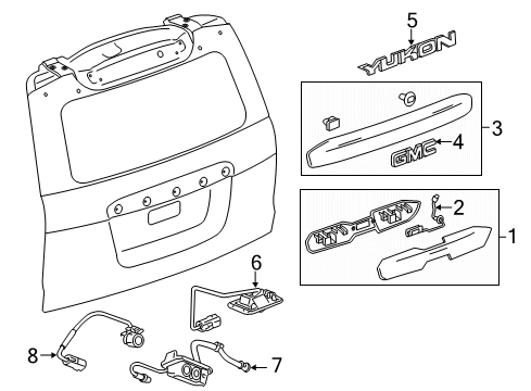 2017 GMC Yukon Parking Aid Applique Diagram for 84722252