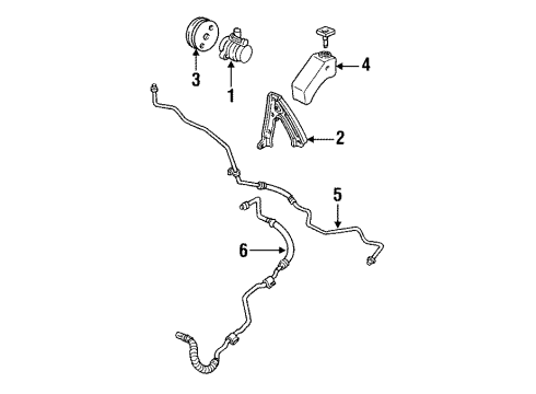 1990 Cadillac Fleetwood P/S Pump & Hoses, Steering Gear & Linkage Pump Asm-P/S Diagram for 26022753