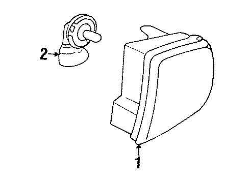 2002 Mercury Cougar Fog Lamps Fog Lamp Assembly Diagram for 1S8Z-15200-SA