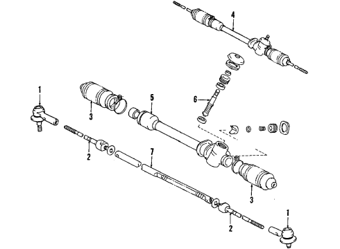 1986 Chevrolet Nova P/S Pump & Hoses, Steering Gear & Linkage Boot, Steering Gear Diagram for 94840510